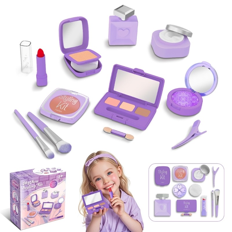 Children Pretend Play Styling Kits Makeup Cosmetic Set Toy For Creative Girl