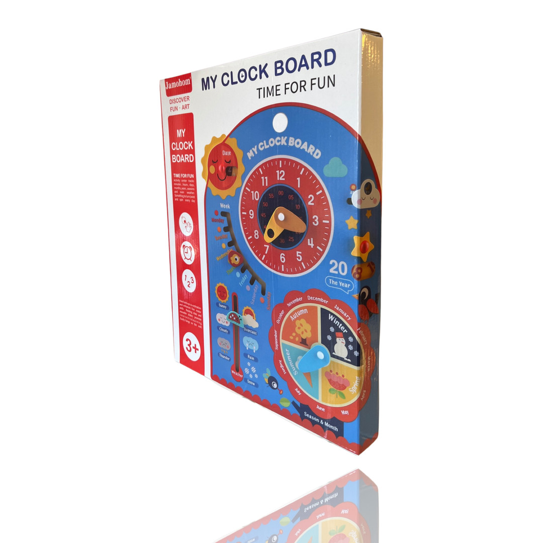Jamohom My Clock Board Kids All About Today Calendar Board Clock Learning Toy