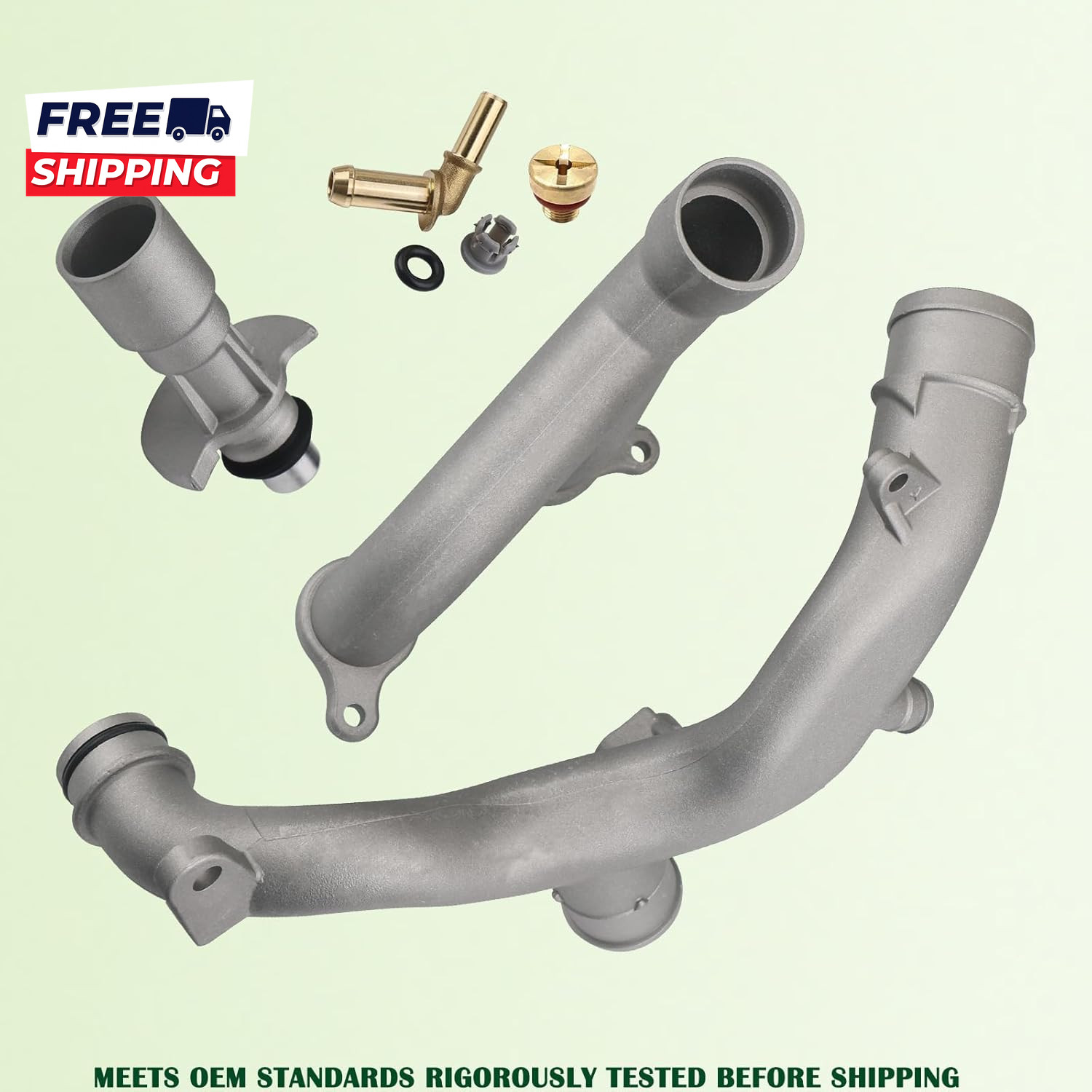 Upgraded Aluminum Coolant Outlet Pipes Kit Compatible with Jaguar Land Rover
