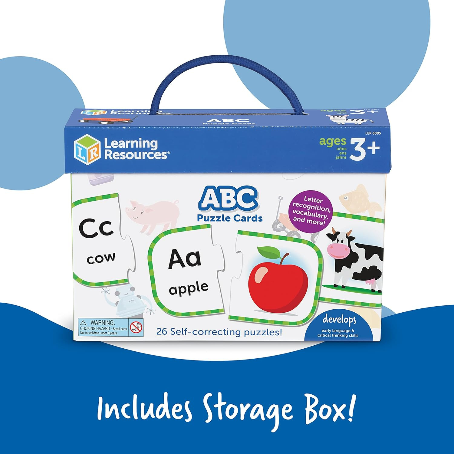 Learning Resources ABC Puzzle Cards, Kindergarten Readiness, Self Correcting Puz