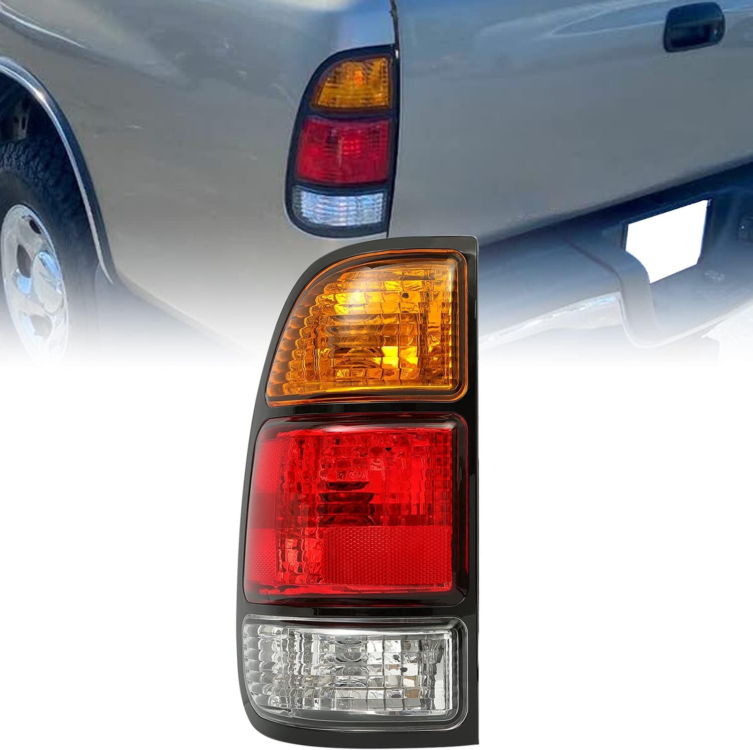 2000-06 Toyota Tundra Tail Light Left Driver Side Red Amber Clear Housing Brake