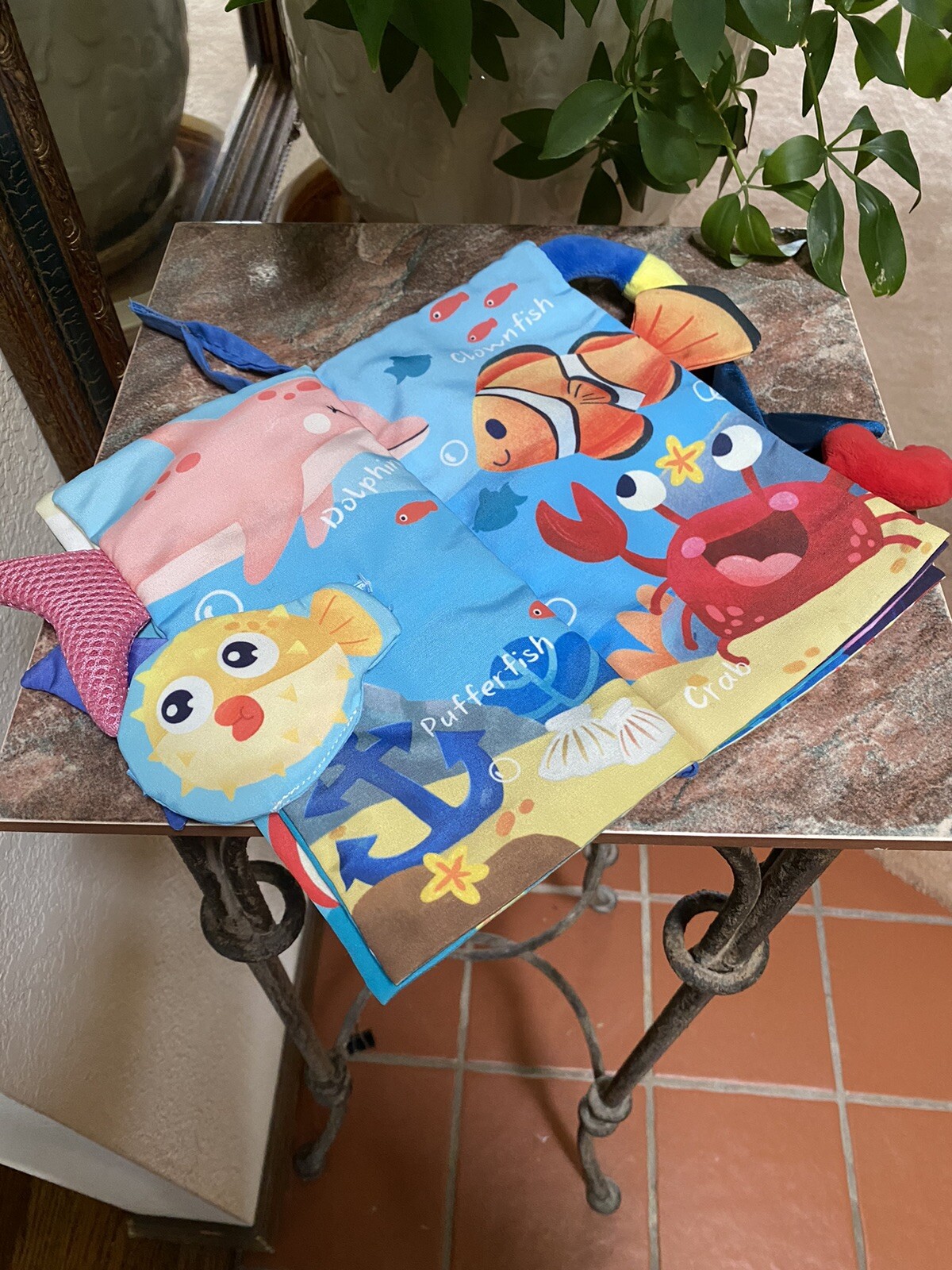 hahaland Baby Book 0-6 Months Touch Feel First Cloth Crinkle Soft Marine Animals