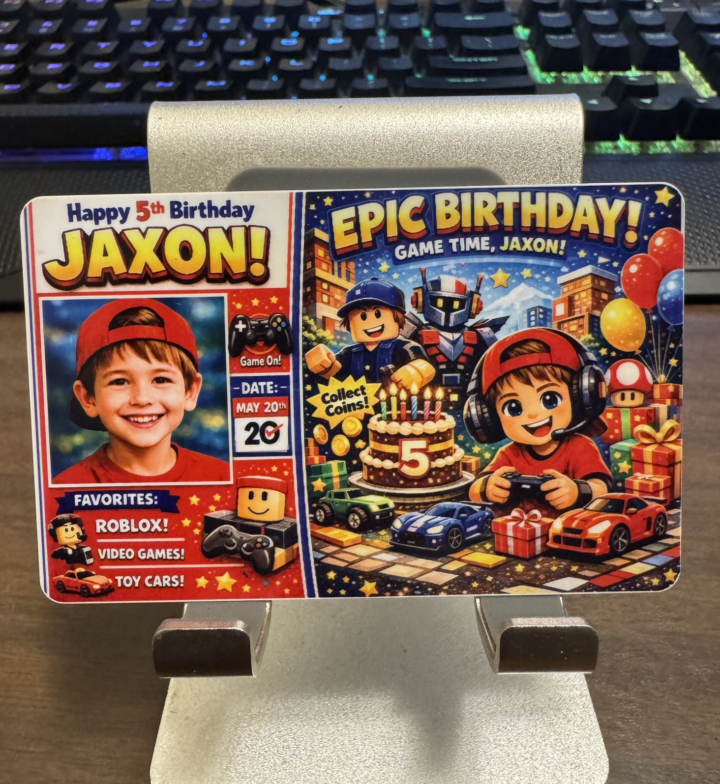 Custom Birthday Novelty Card – Personalized Front & Back
