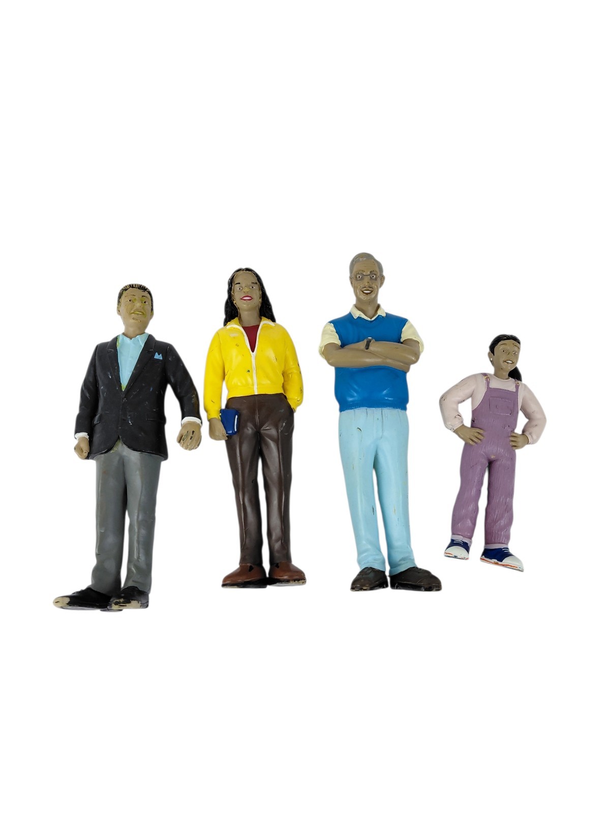 Lakeshore Block Play People Dollhouse Doll African American Mom Dad Girl Grandpa