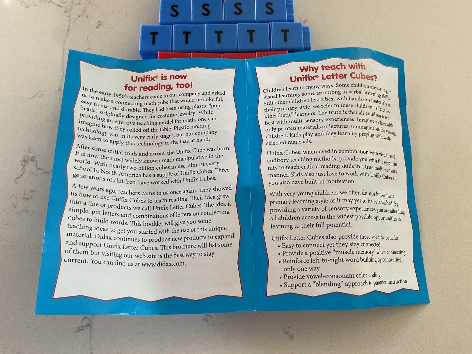 Didax Edu. Resources CVC Unifix Letter Cubes (Set of 90) Connect Cubes For Words