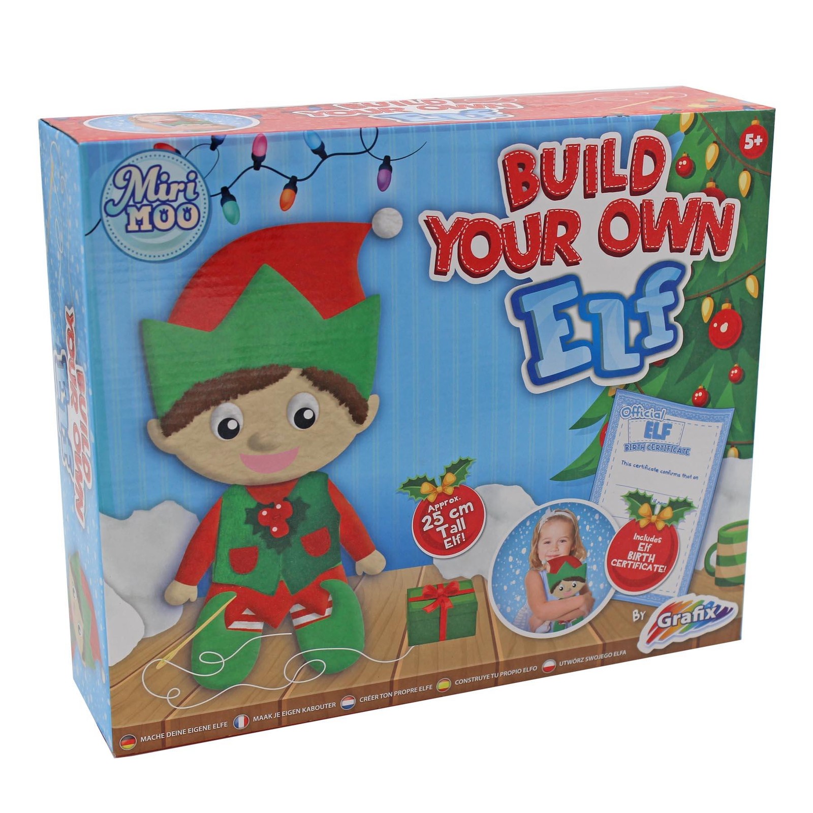 Christmas Build your own Elf Character 25cm Plush Soft Toy by Grafix Age 5+