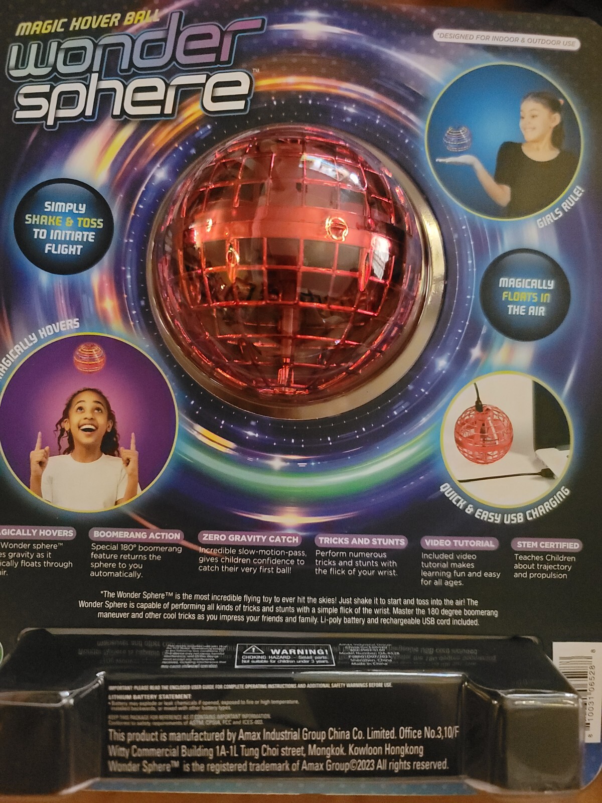 Wonder Sphere Magic Hover Ball – Red – Boomerang – MultiColor LED Light Effects
