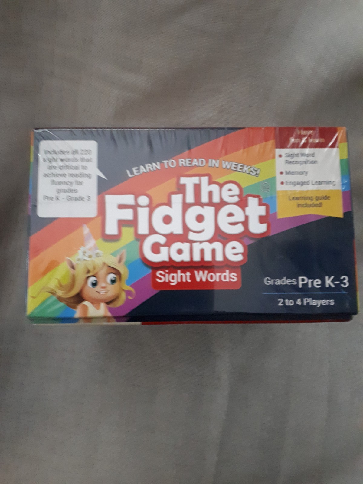 The Fidget Game Learn to Read in Weeks Sight Words Grades Pre K-3 Sealed