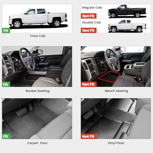 Floor Mats 2014-2018 for Chevrolet Chevy Silverado/GMC Sierra 1500 Only Crew Cab