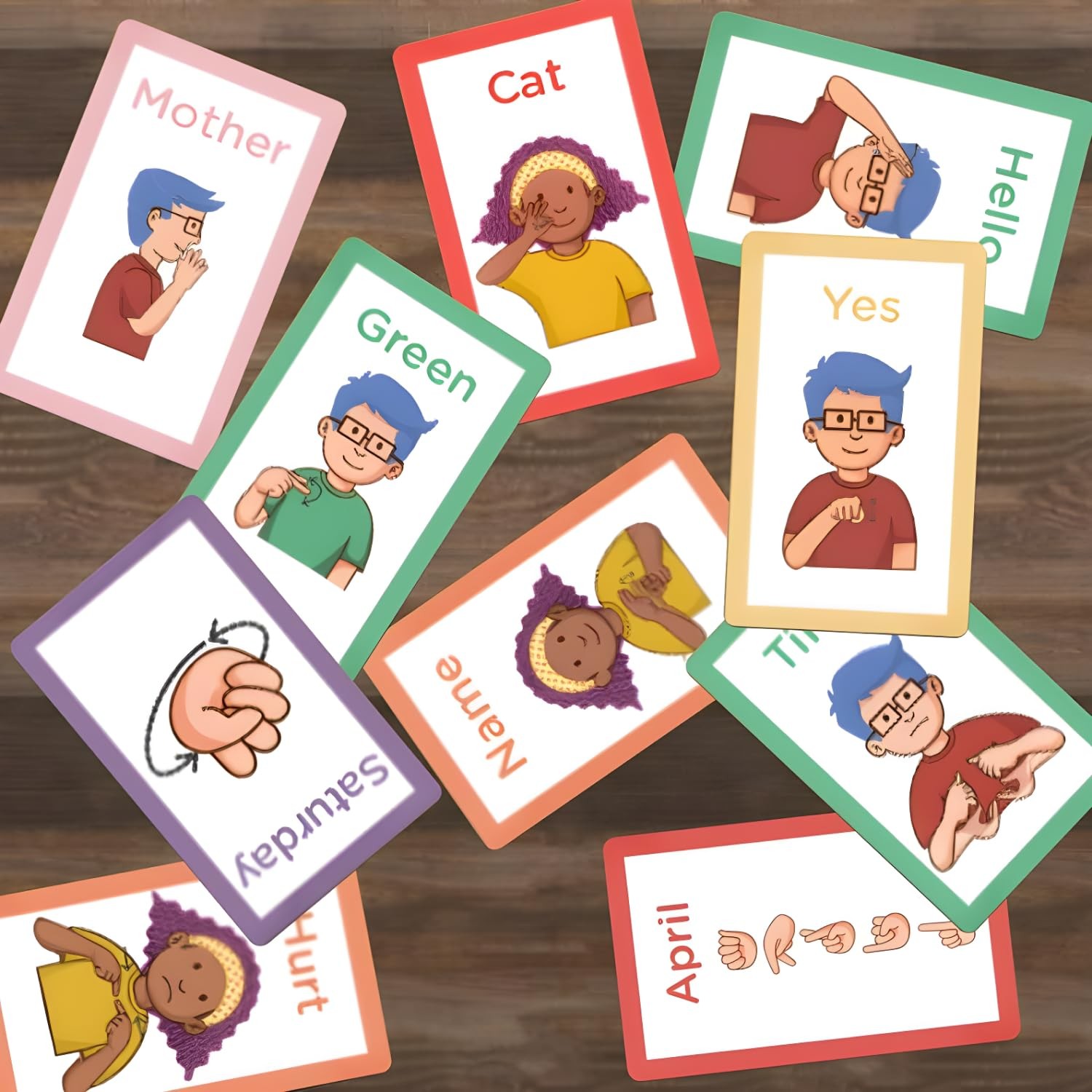 ASL Flash Cards 3 x 5 inches Set of 180 Multicolor Learning Tool for Kids Adults