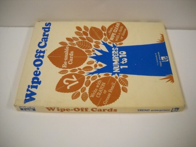 Vintage Wipe-Off Cards Numbers 1-10 Set Of 12 Plastic Coated Trend 1972 Rare!