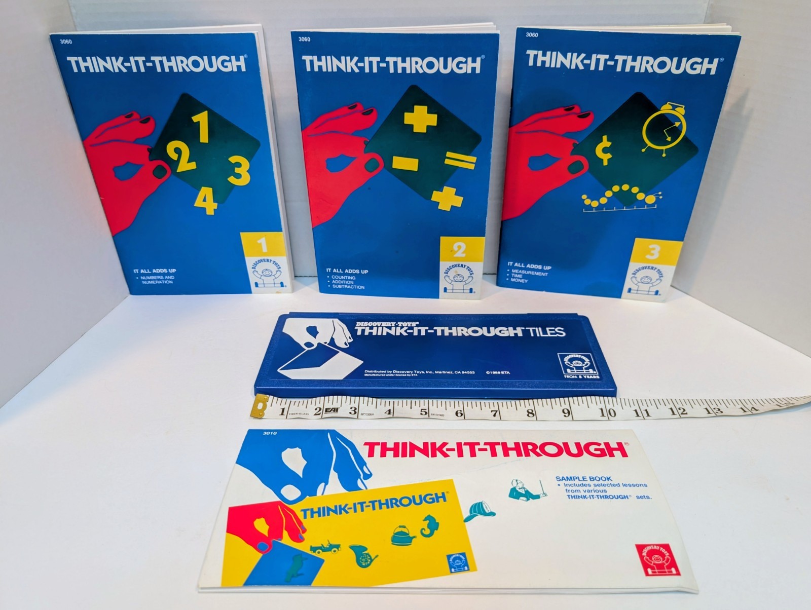 VTG Discovery Toys Think-It-Through Tiles 1989 Math Learning Game + Booklets
