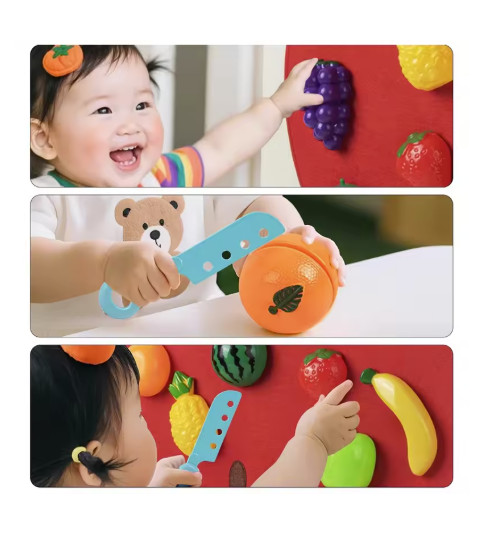 Baby Felt Board Play Food Toy Fruits & Vegetables Kitchen