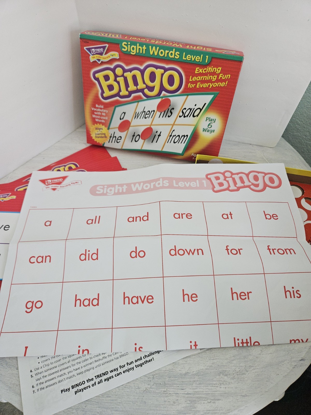 Sight Words BINGO Game for Kindergarten Learn to Read Card Game up to 36 players