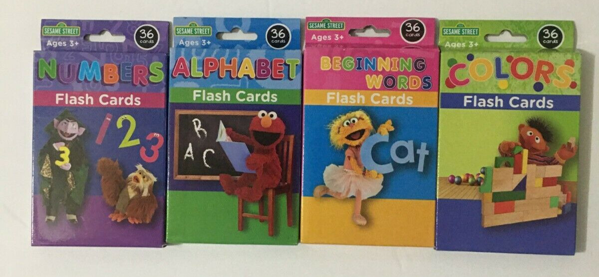 Kids Sesame Street Flash Cards Choose Words-Numbers-Colors-Alphabet Ages 3+ NEW