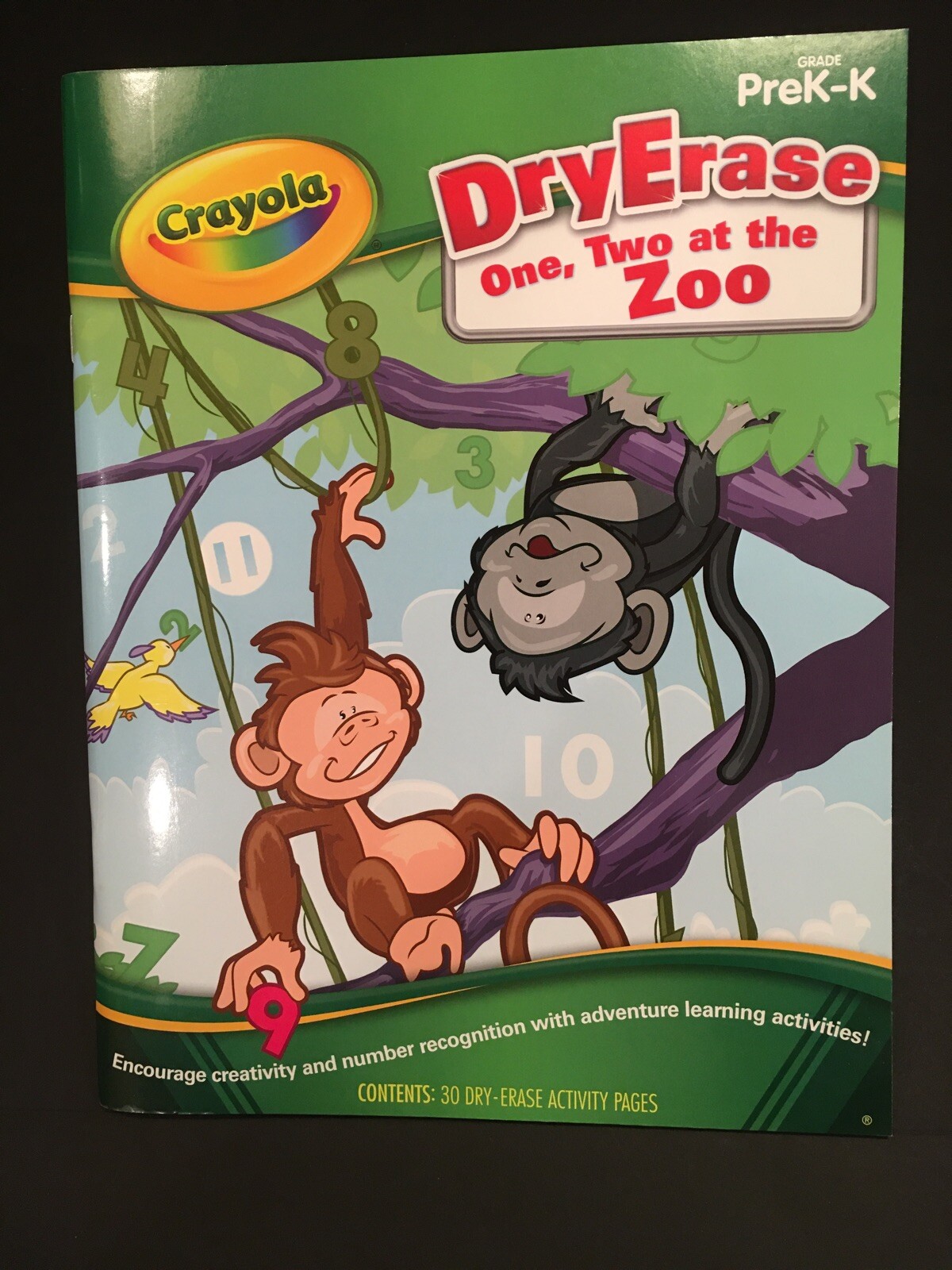 NEW CRAYOLA Dry Erase One, Two at the Zoo Learning Activity Book 30 pages PreK-K