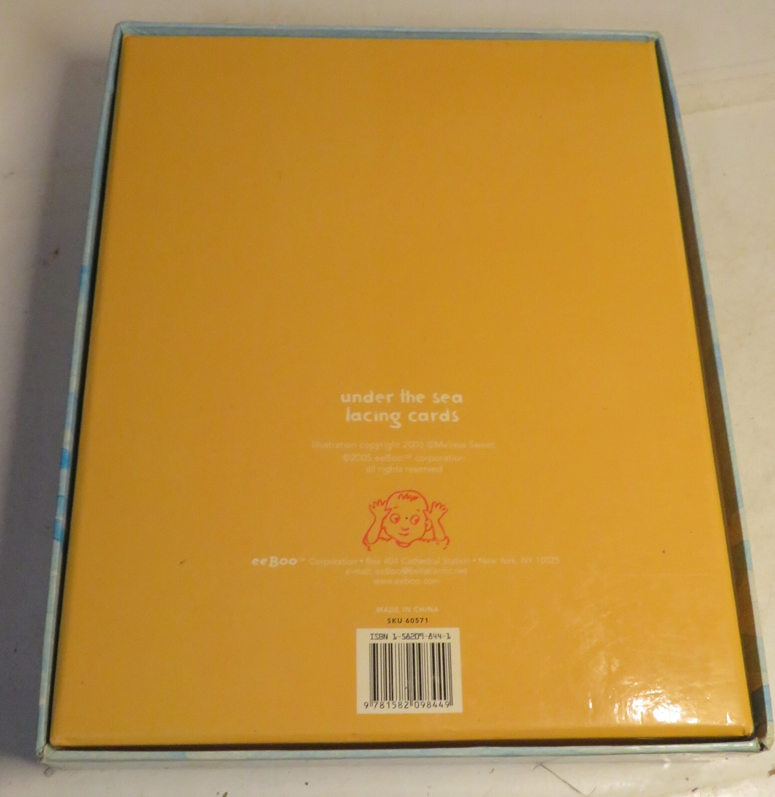 Vintage 2005 EEBOO Under The Sea Lacing Cards LEARNING TOOL EEBOO Kids Game Toy