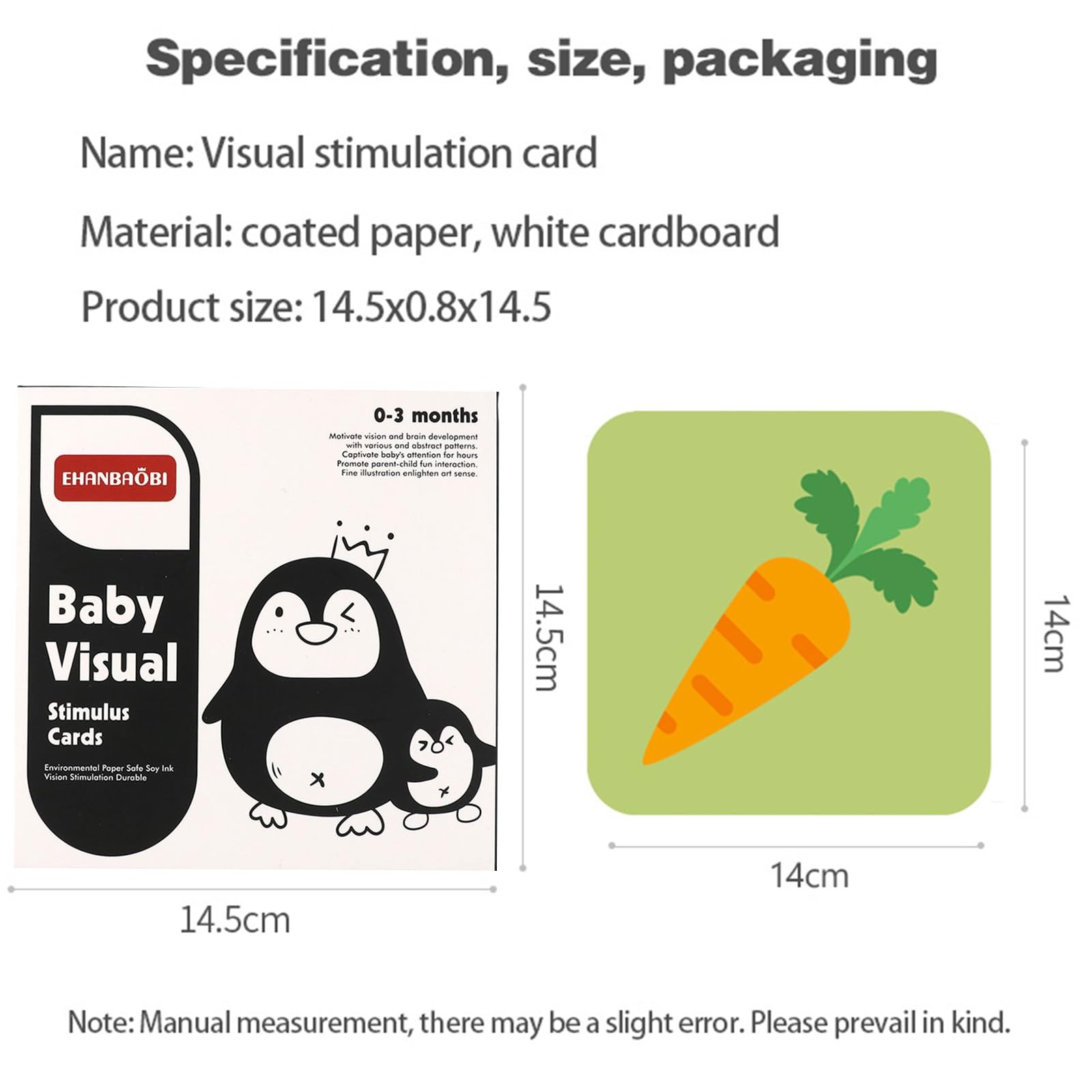 High Contrast Baby Flashcards 96 Pcs 192 Pages Black White Colorful Visual Se…