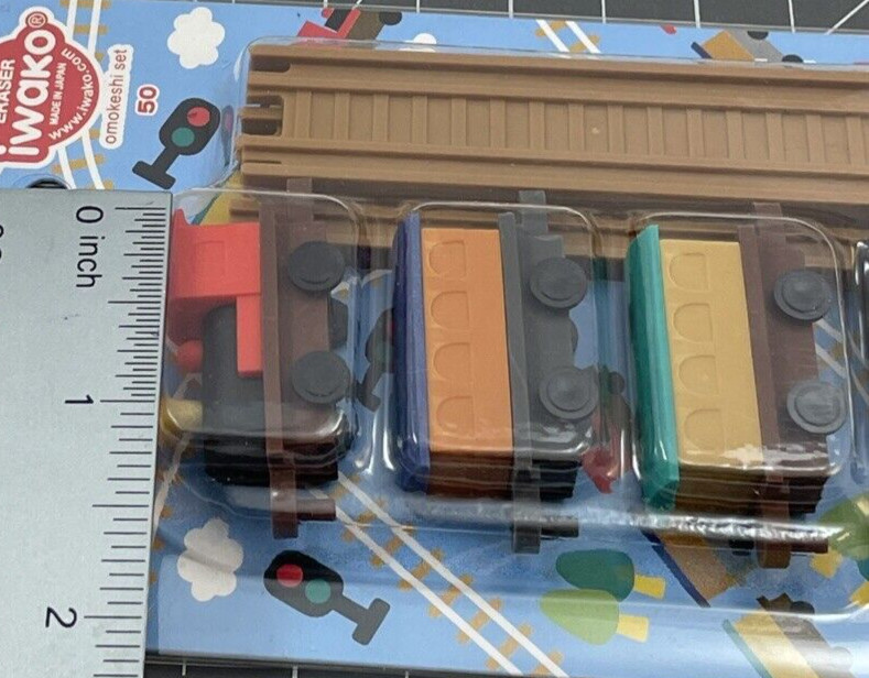 Iwako Japanese Puzzle Erasers Train, Tracks, and Light Set New & Sealed
