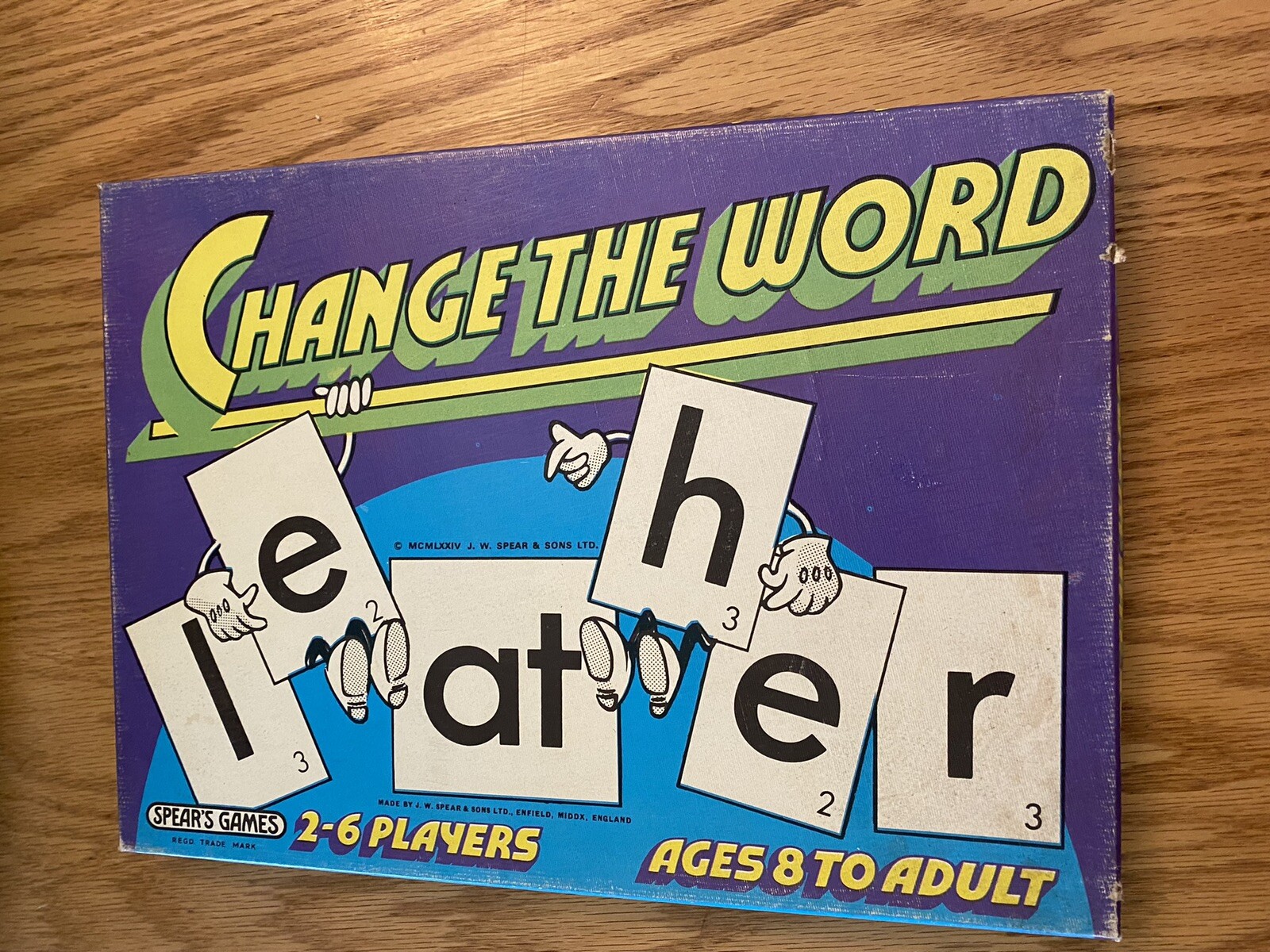 Vintage 1974 CHANGE THE WORD Syllable Card Game by Spear’s Games NEW