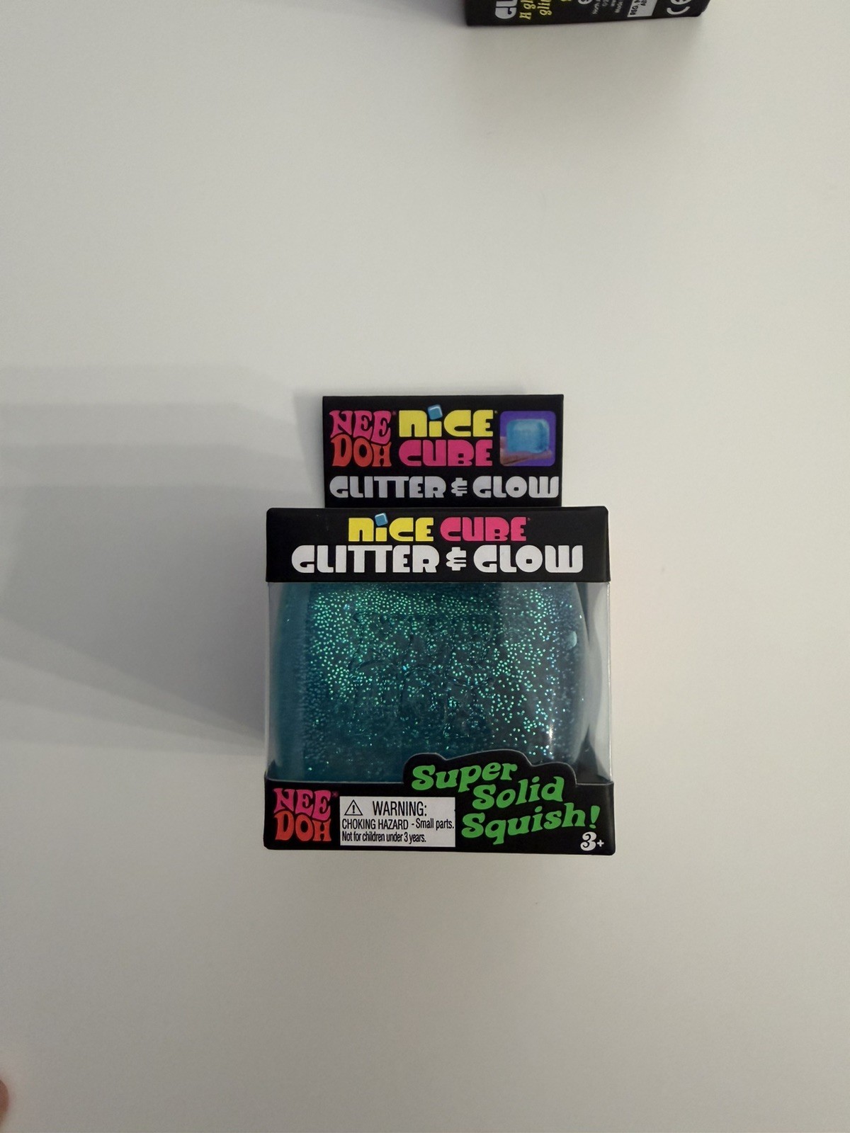 Lot of 2 NeeDoh Nice Cube Glitter & Glow squishy Squish Toy Schylling