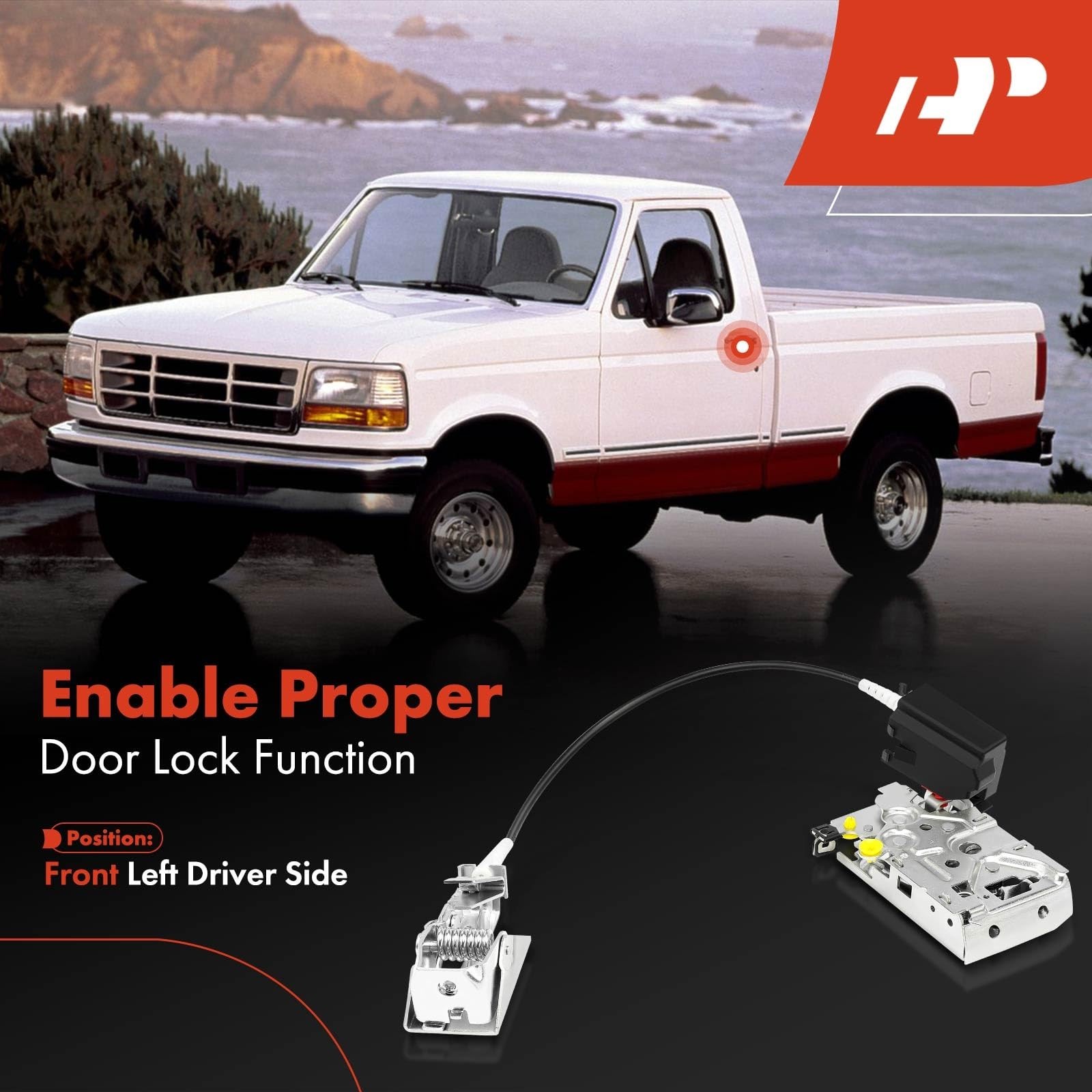 A-Premium Front Driver Door Latch Assembly w/Cable Compatible with Ford 1992-…