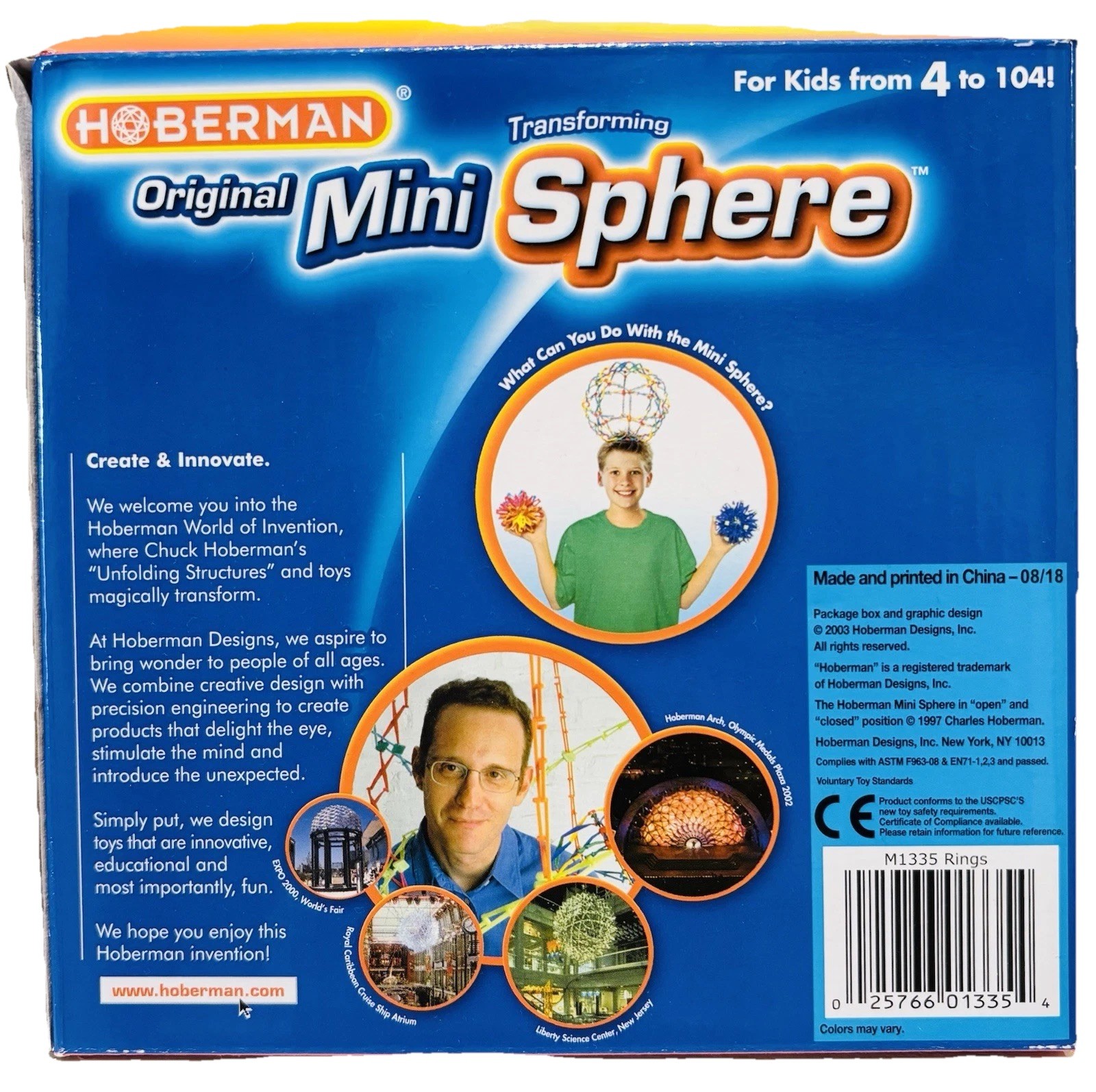 Hoberman Expanding Rainbow Mini Sphere Toy STEM Breathing Exercises 5.5”x 12” LN