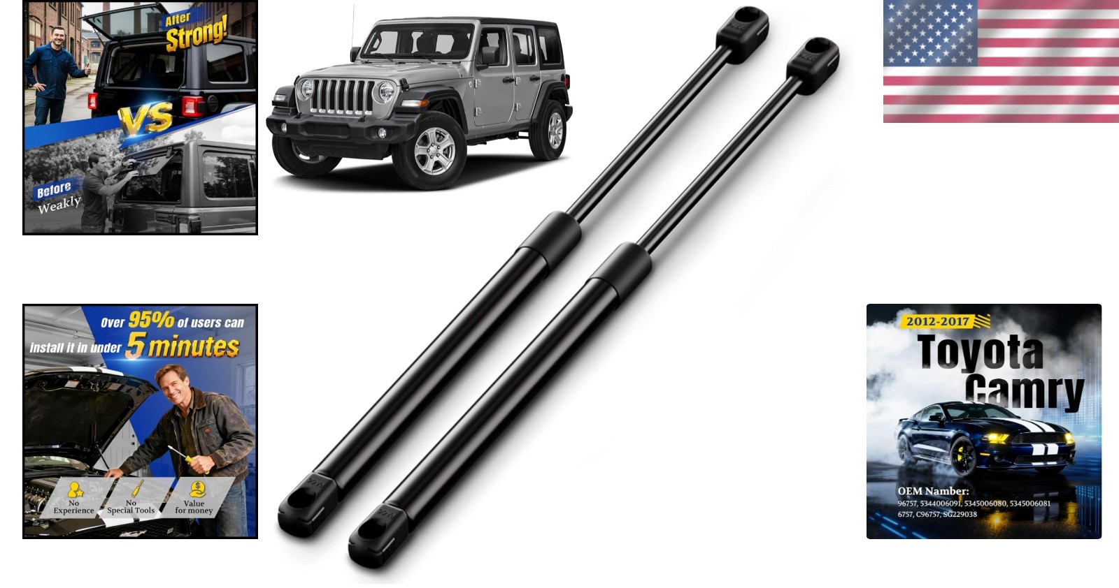 365-Day Guarantee on Jeep Wrangler Rear Window Struts – Reliable and Affordable