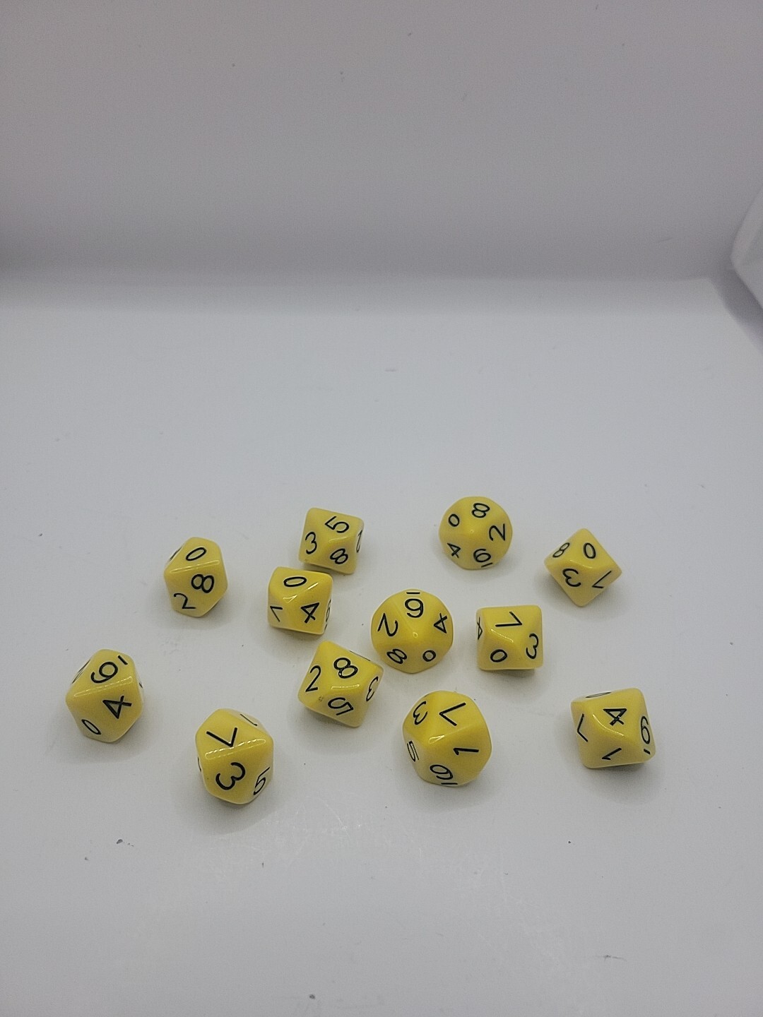 Learning Advantage 10-Sided Polyhedra Dice (CTU7340) Set Of 12 Yellow Dice.