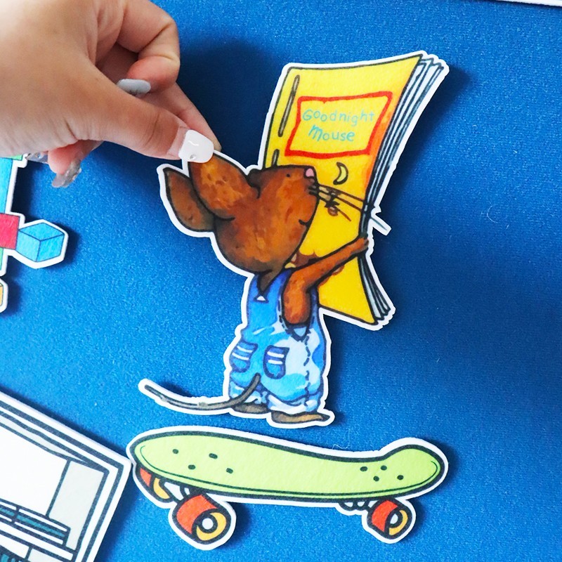 Mouse Goes to School Flannel Board Set Storytelling Felt Story Props Toy