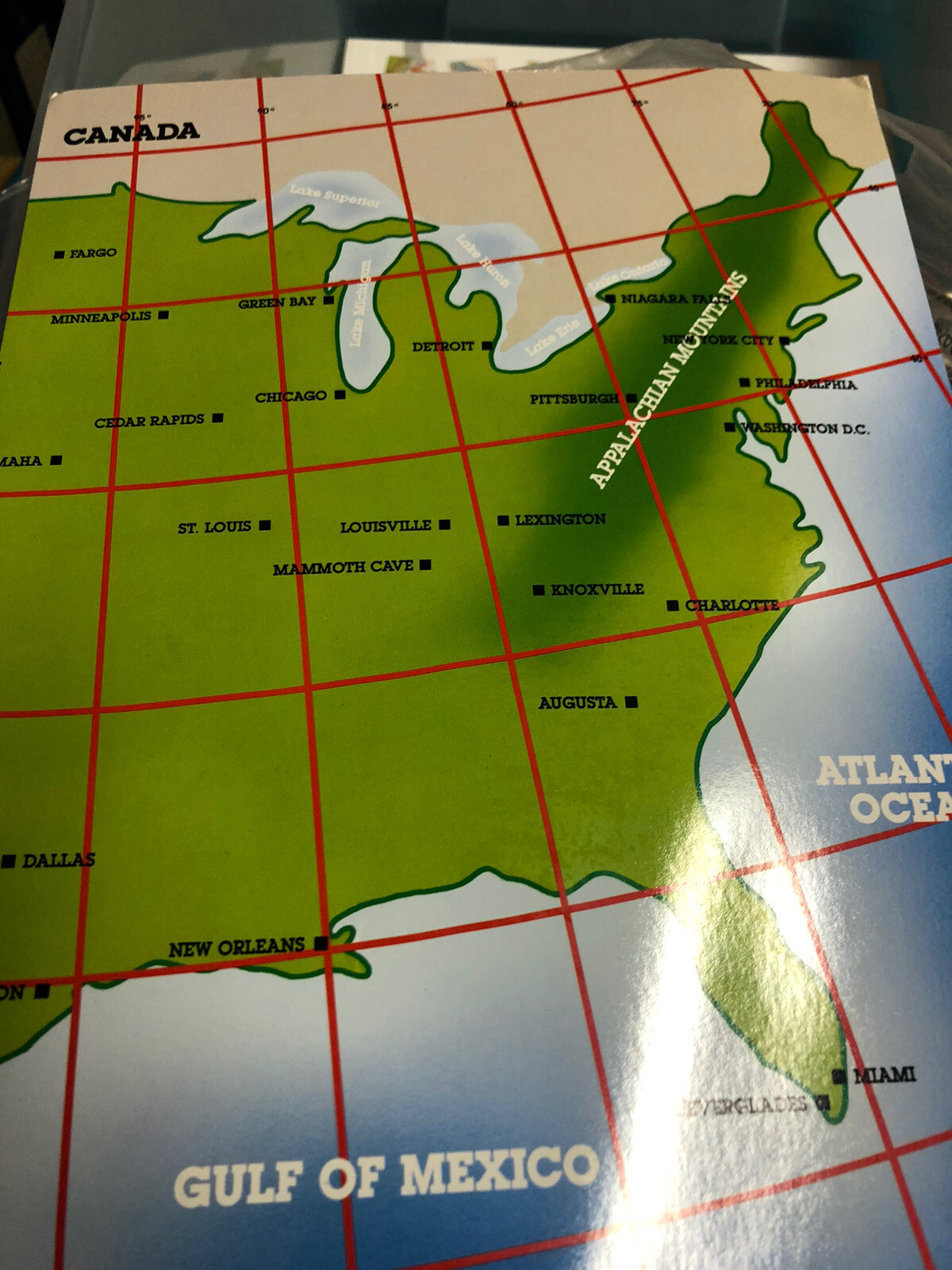 Discovery Toys USA Map and learning education travel fun Reusable 1985