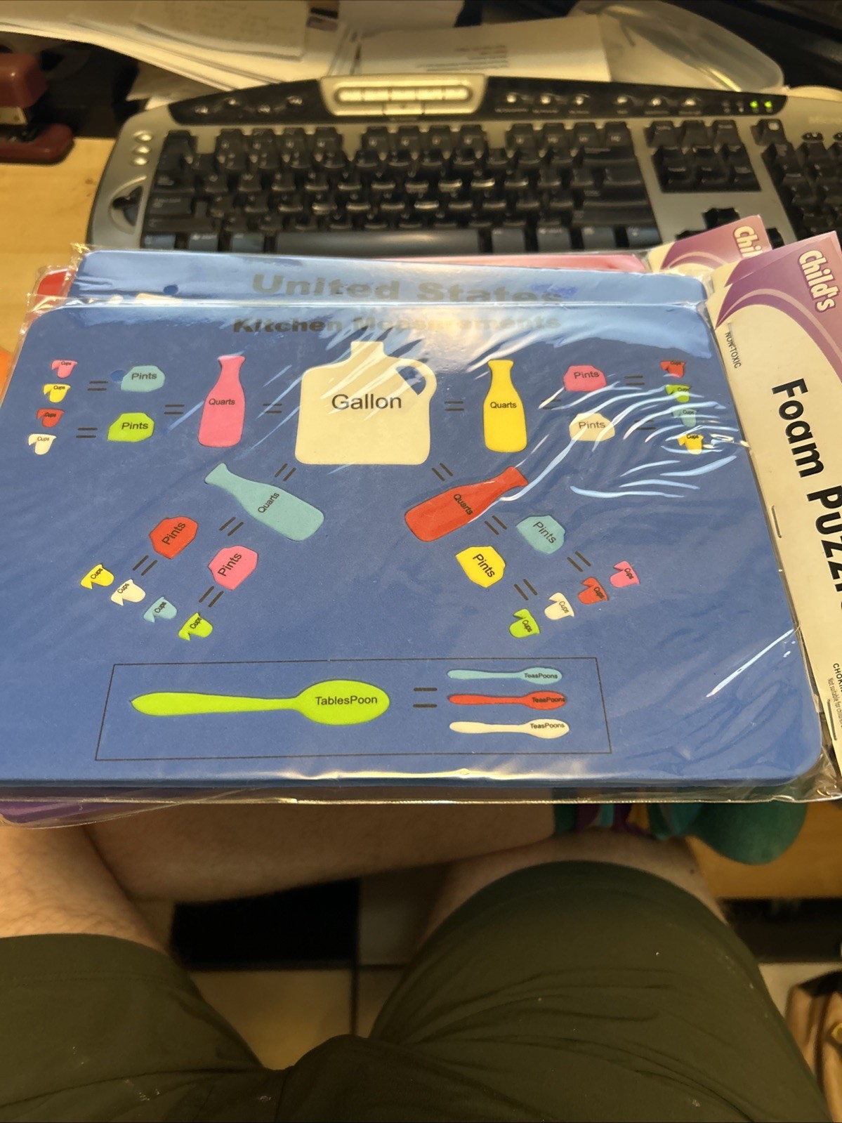 Educational aids: foam puzzle of kitchen measurements