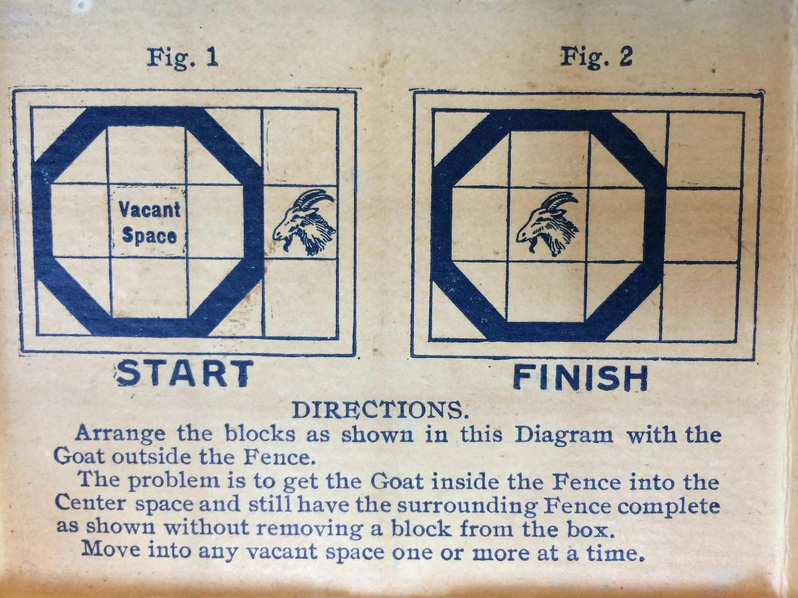 Get My Goat Puzzle – Modern Recreation of 1914 Sliding Puzzle – Large 3D Puzzle