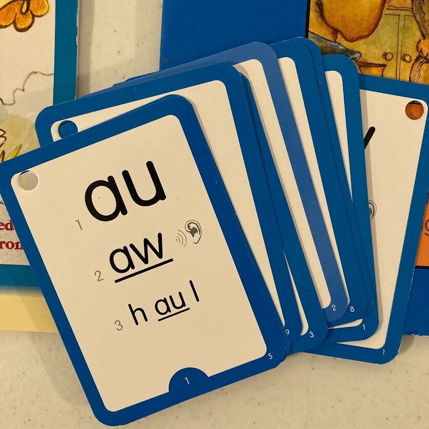 HOOKED ON PHONICS Level 5 BLUE Workbook, Hop Book #30, Cassette, Cards