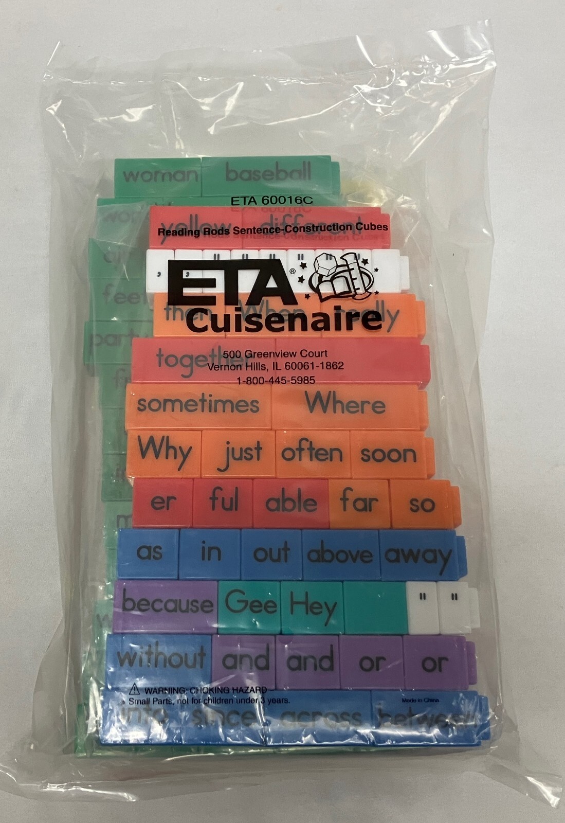 SEALED ETA Cuisenaire Reading Rods Sentence Construction Cubes #60016C