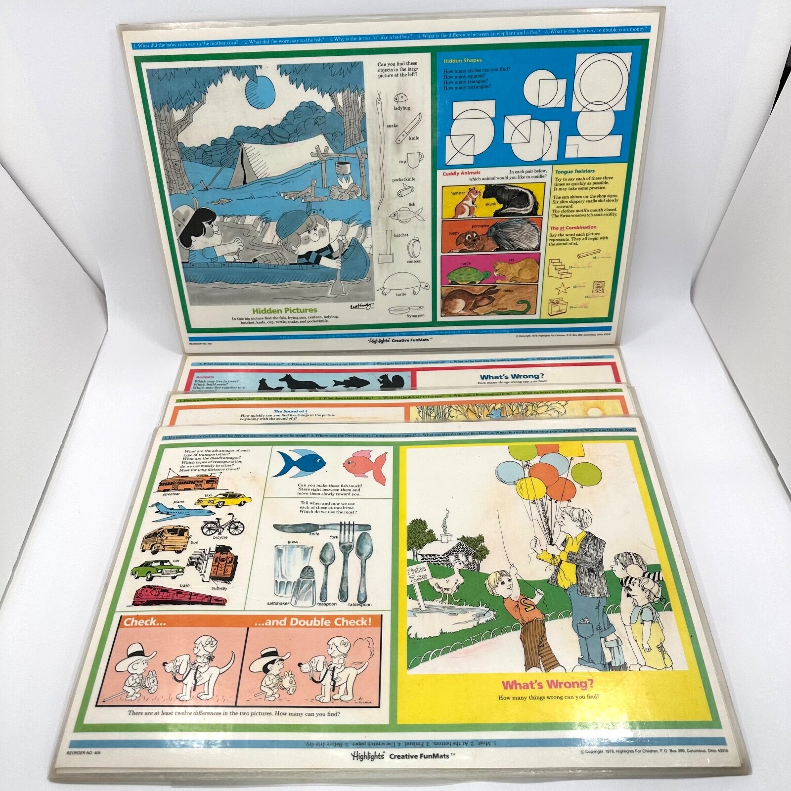 Highlights Creative Funmats 20 Laminated 1978 Vintage