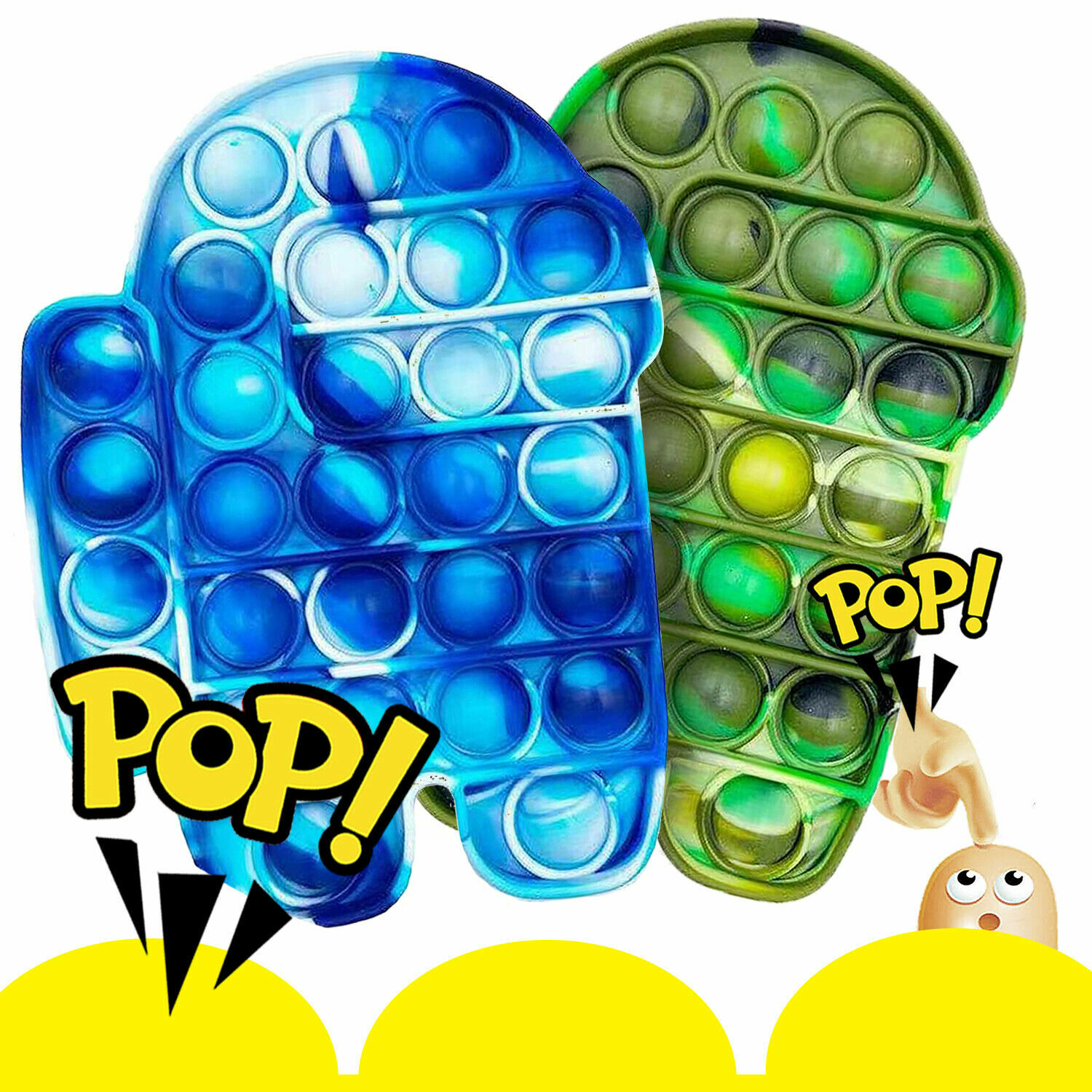 Among Push Pop Fidget Toy Bubble Sensory Stress Relief Kids Family Silicone Game