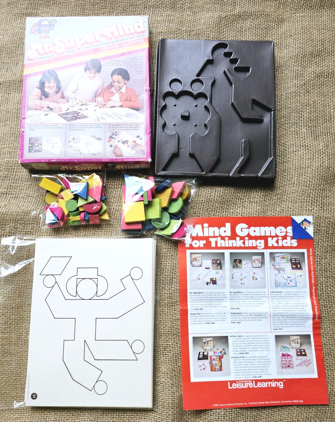 Vintage 1981 Mr Super Mind Leisure Learning Shape Activity Game Learning Aide