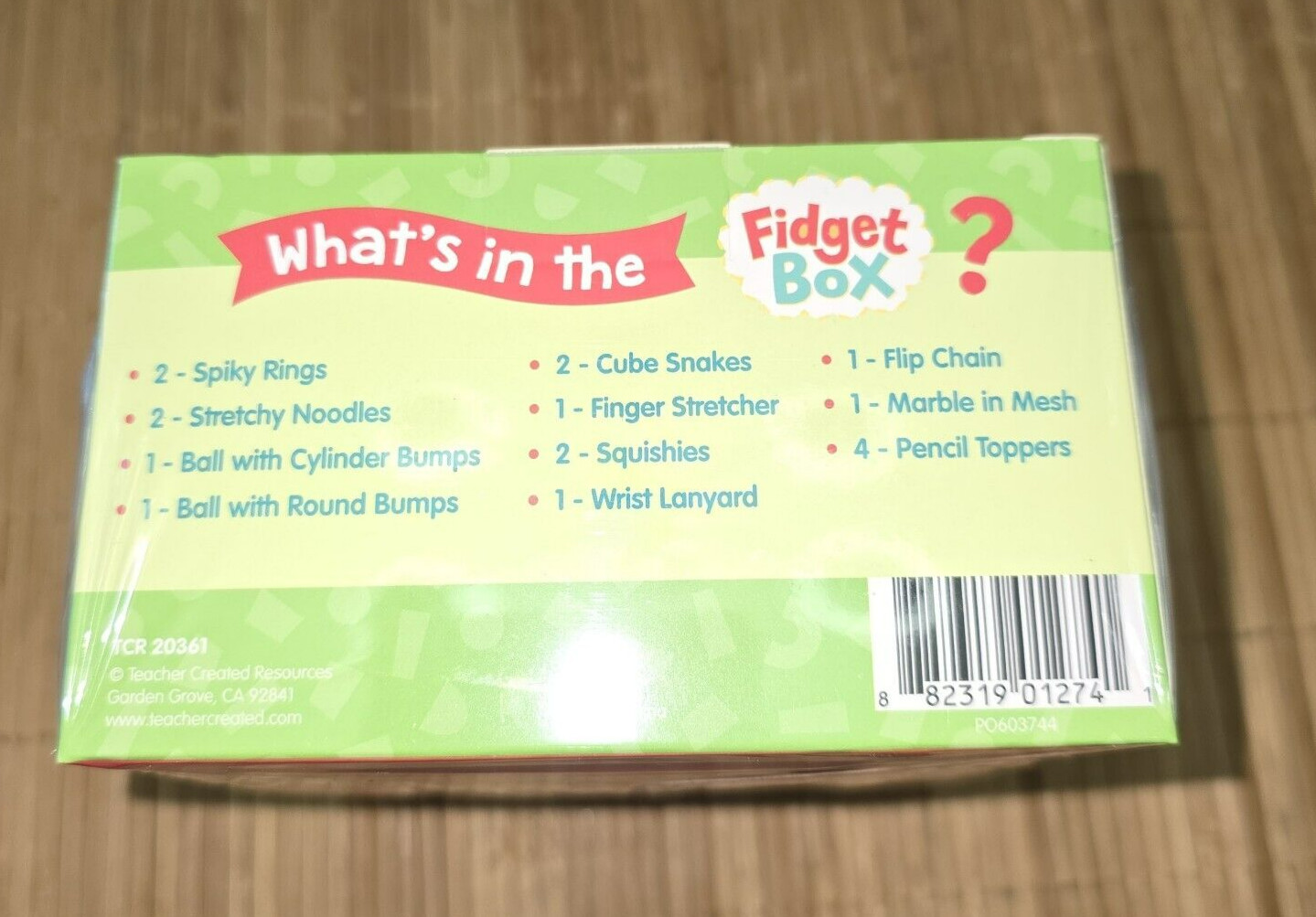 Teacher Created Resources Fidget Box 18 Pieces Stretch Pull Twist Squeeze Quiet!