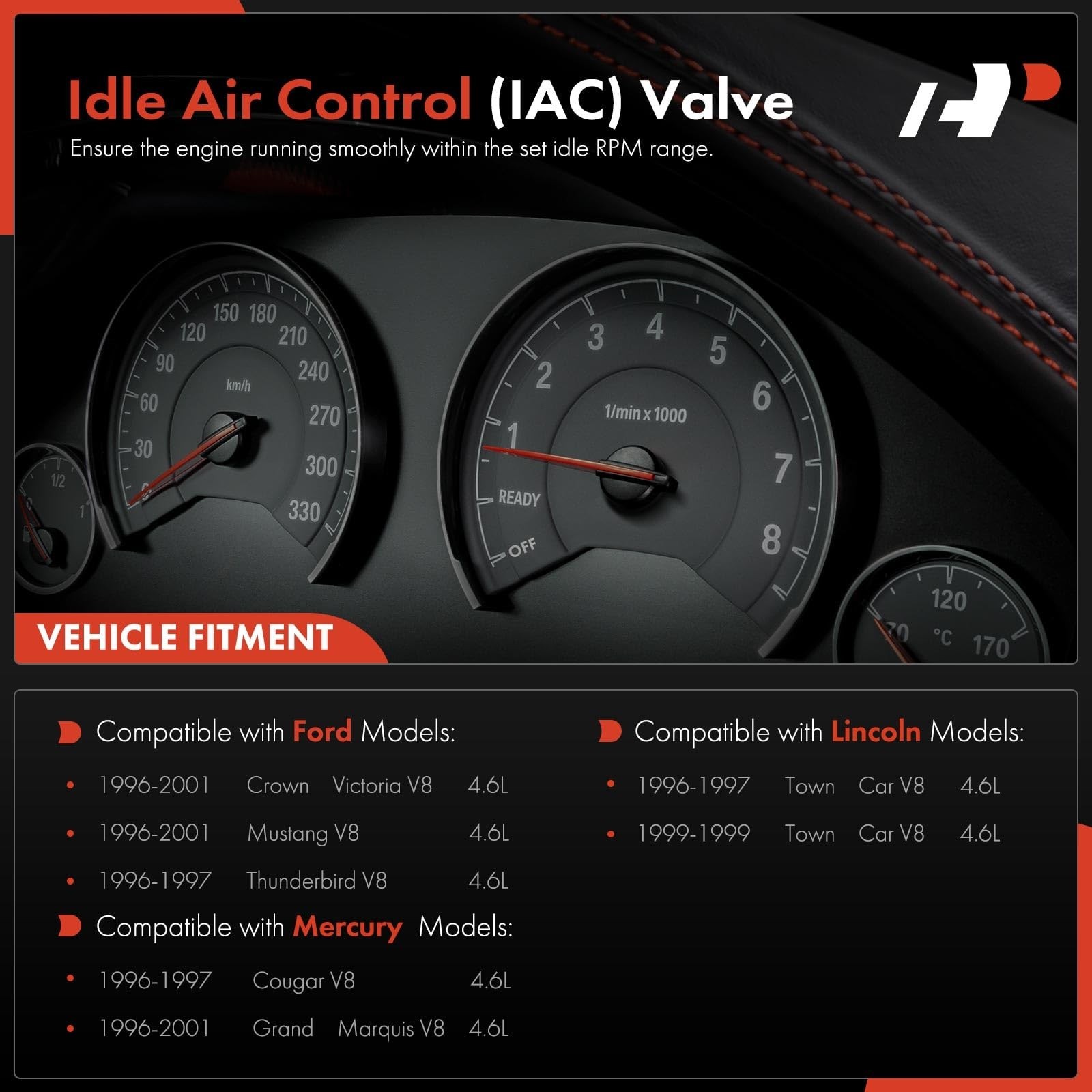 A-Premium Fuel Injection Idle Air Control Valve IAC – V8 4.6L – Compatible wi…