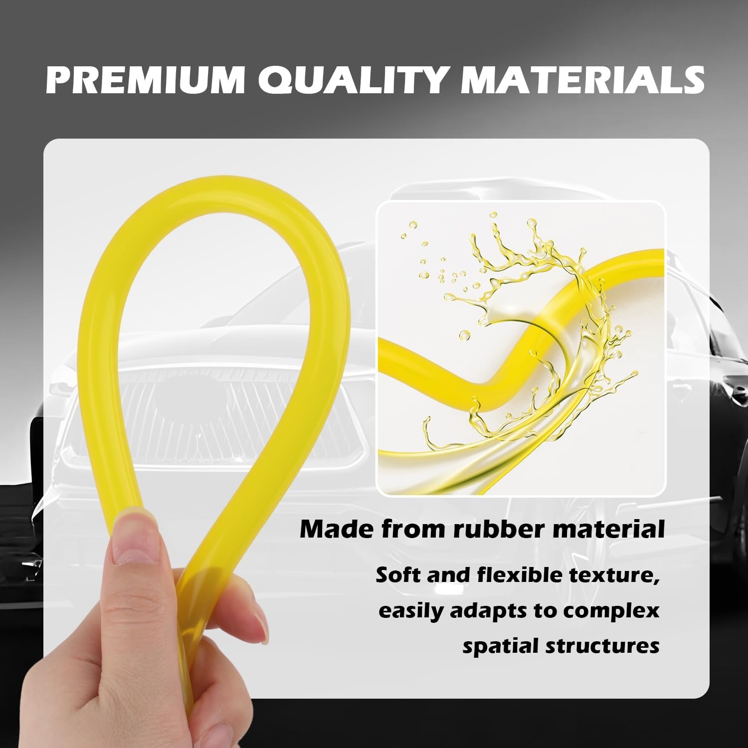 9.8Ft Rubber Car Small Engine Fuel Line Hose OD 12mm/ID 8mm with 4PCS Clamps,…