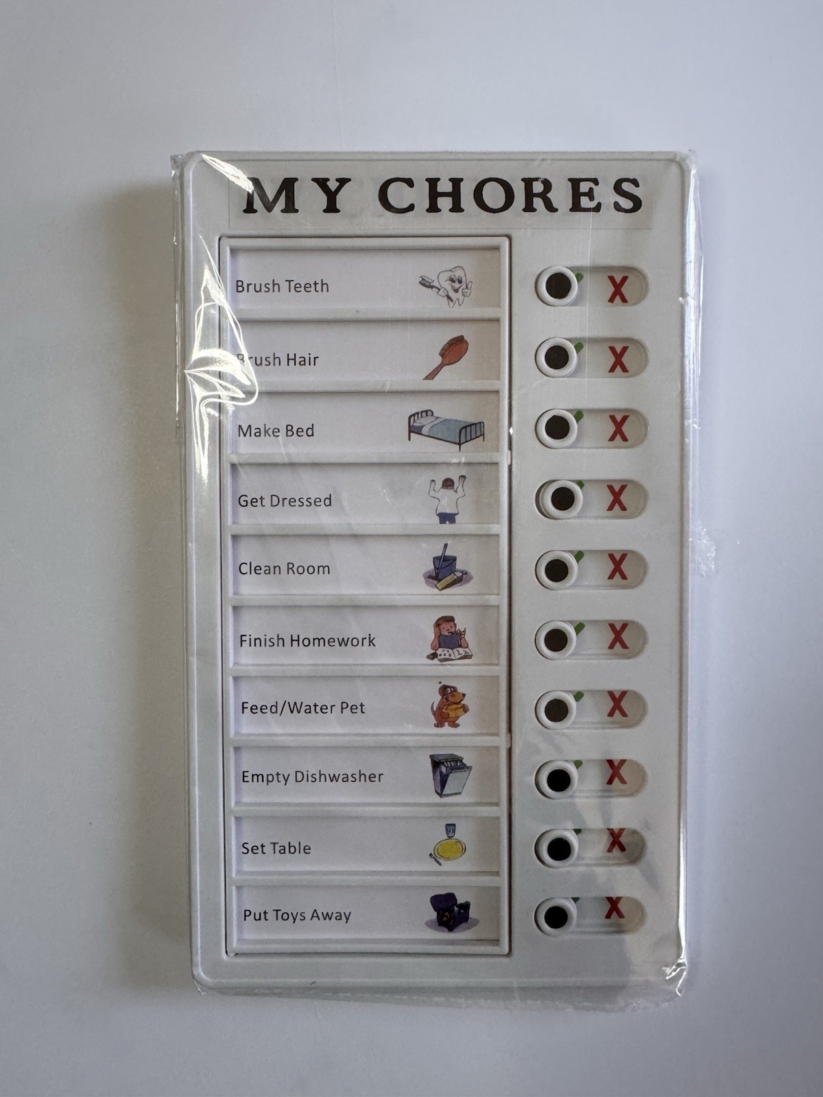 Chore Chart List Board Slide Button “My Chores” New Homeschool Teacher Learn