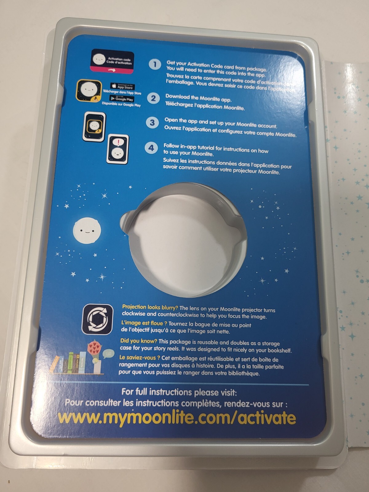 Moonlite Mini Projector with 5 Classic Fairy Tale Stories Storytime Light up new