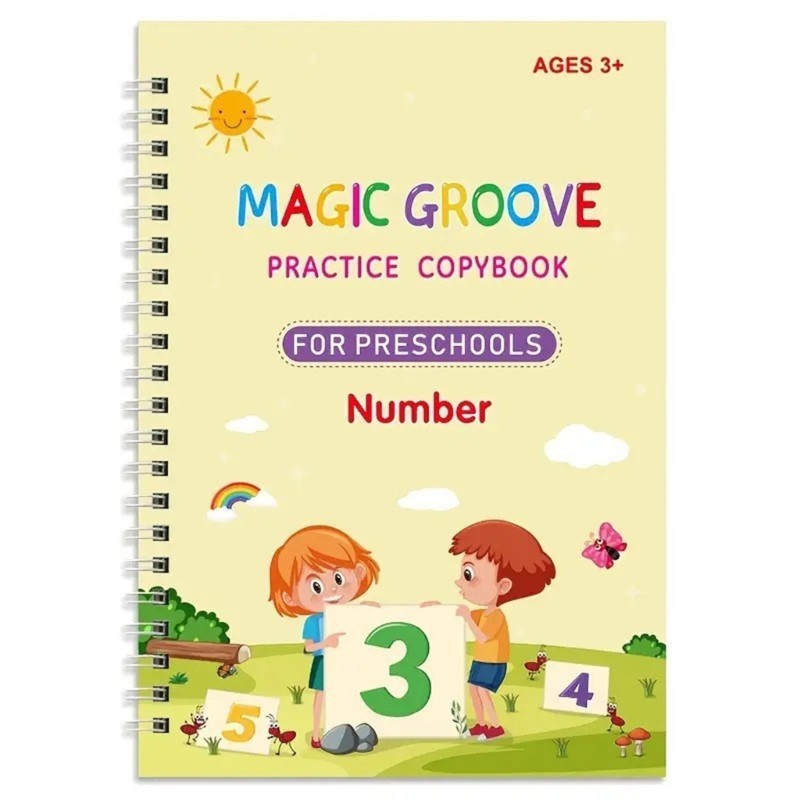 4Pcs Childrens Calligraphy Practice Workbook Magical Handwriting Practice Book