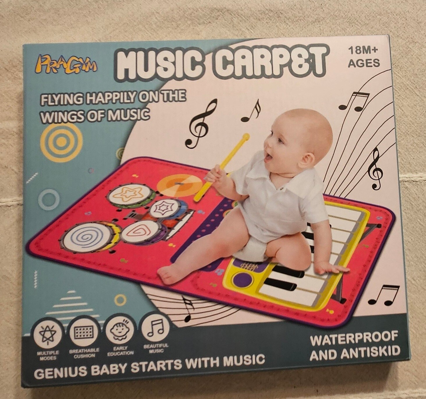 Kid Toys Touch Play Learn Singing Piano & Drum Keyboard Music Carpet Mat Blanket