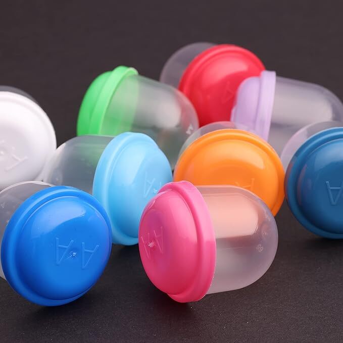 1.1” Tiny Frosty Clear-Colored Acorn Capsules – 500 Pcs Empty 8 Colors Plastic
