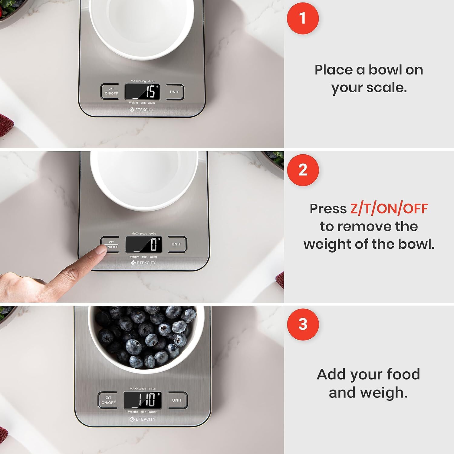 Food Kitchen Scale,Digital Grams and Ounces for Weight Loss,304 Stainless Steel
