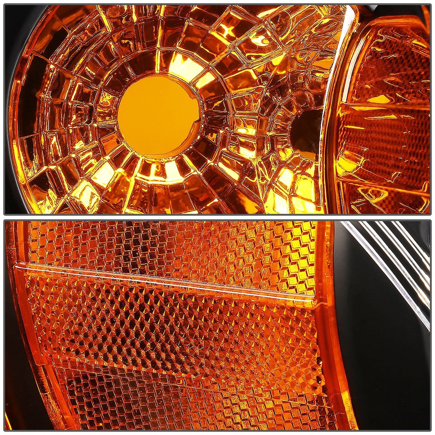 DNA MOTORING HL-OH-CC05-BK-AM Black Housing Amber Corner Headlights Compatibl…