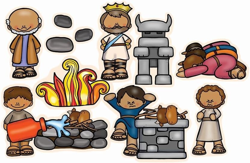 Elijah & Baal Felt Figures for Flannel Board OldTestament Story Interactive Kids