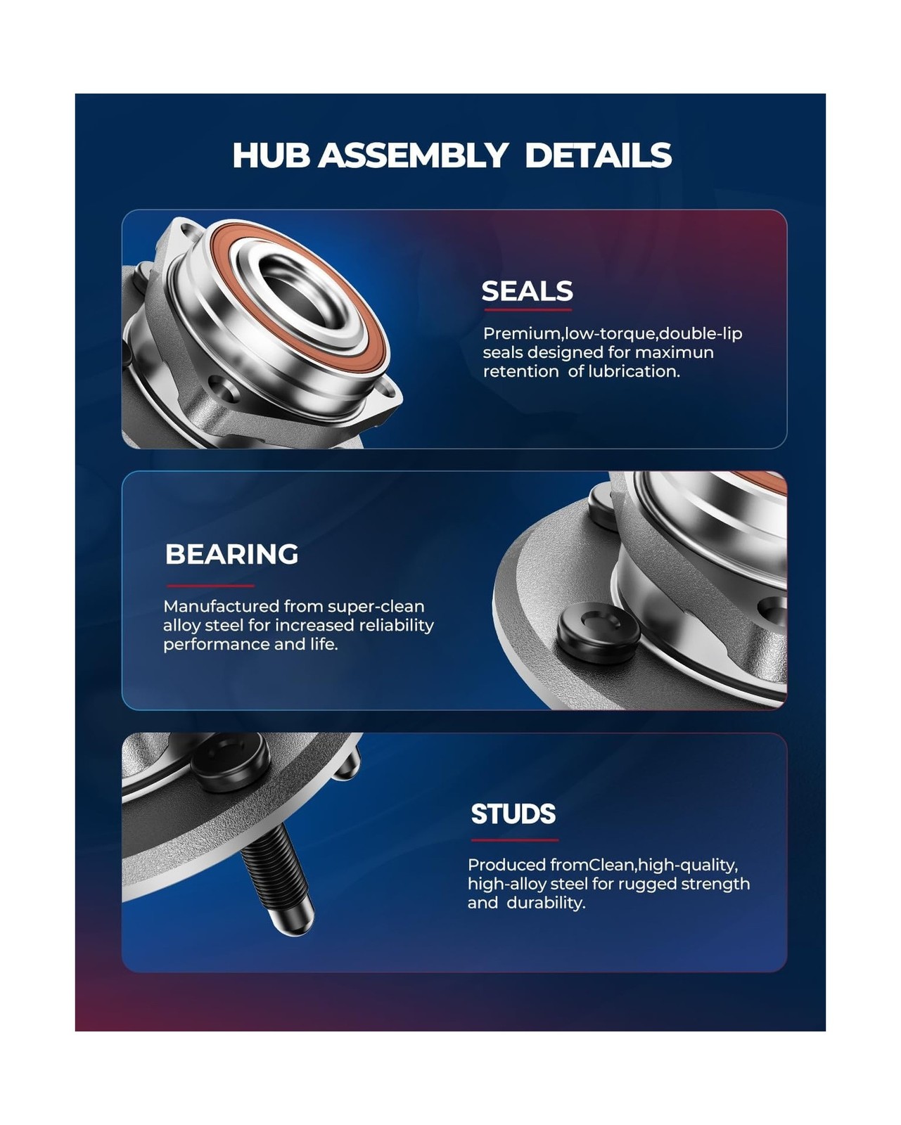 KAX 515096 Pair Front Wheel Bearing and Hub Assembly fit for 2007-2013 …